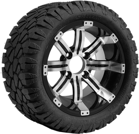 TR1004-WH1016 - SGC 10″ Tempest Machined/Black Wheel and STINGER Tire Combo
