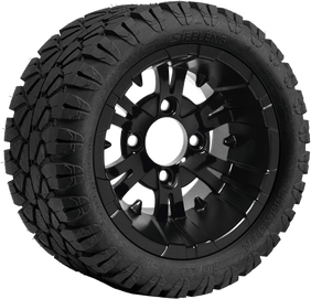 TR1004-WH1019 - SGC 10″ Vampire Glossy Black Wheel and STINGER Tire Combo