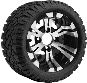 TR1004-WH1022 - SGC 10″ Vampire Machined/Black Wheel and STINGER Tire Combo