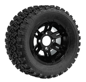 TR1005-WH1001 - SGC 10″ Bulldog Glossy Black Wheel and 22″ All Terrain Tire Combo