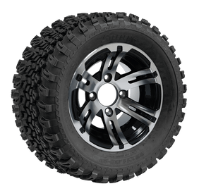 TR1005-WH1004 - SGC 10″ Bulldog Machined/Black Wheel and 22″ All Terrain Tire Combo