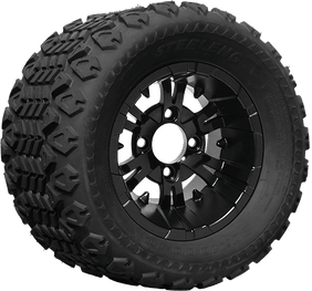 TR1007-WH1019 - SGC 10″ Vampire Glossy Black Wheel and 20″ All Terrain Tire Combo