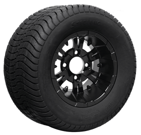 10" SGC Vampire Glossy Black Aluminum Alloy Wheel and 205/65-10 Comfort Ride Street Tire - Tire and Wheel Combo