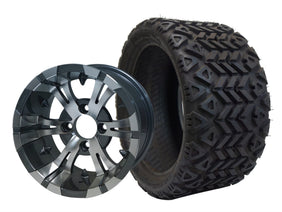 SGC 12" Vampire Machined/Gunmetal Wheel and 20x10-12 All Terrain Tire Combo