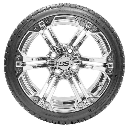 14” GTW Specter Chrome Wheels with 18” Fusion Street Tires – Set of 4