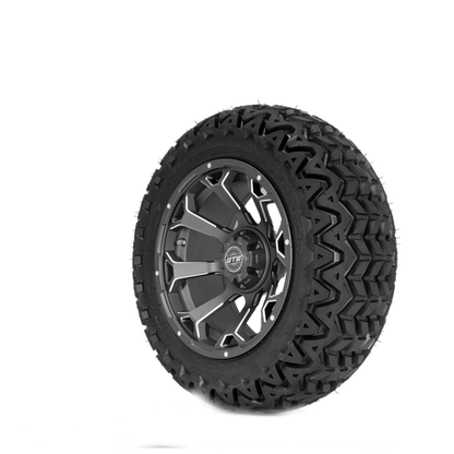 Raven 14" Matte Gray Finish with 23X10.5-14 Predator  Tire Set of 4