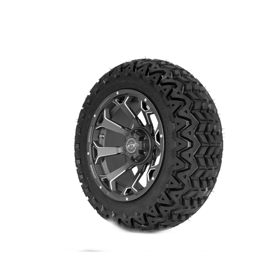 Raven 14" Matte Gray Finish with 23X10.5-14 Predator  Tire Set of 4