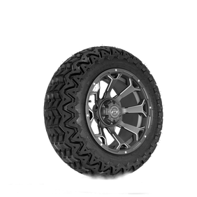 Raven 14" Matte Gray Finish with 23X10.5-14 Predator  Tire Set of 4