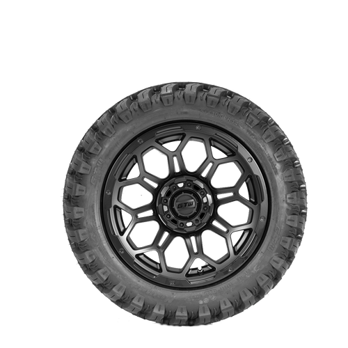 Bravo 14" Matte Black Finish with 23X10.5-14 Predator Tire Set of 4