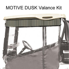 Red Dot Chameleon Valance With Motive Dusk Sunbrella Fabric For Yamaha Drive2 (Years 2017-Up)