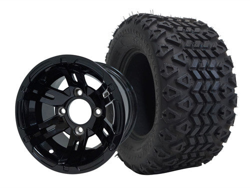 WH1001 10" Bulldog Black Alloy Wheel and TR1007 20" X10 -10 DOT All Terrain Tire