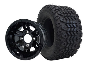 TR1008-WH1001 - SGC 10″ Bulldog Glossy Black Wheel and 18″ All Terrain Tire Combo
