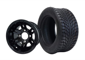 10" SGC Bulldog Glossy Black Wheel and 205/50-10 Low Profile Tire Combo