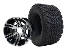 TR1007-WH1004 - SGC 10″ Bulldog Machined/Black Wheel and 20″ All Terrain Tire Combo
