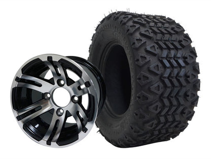 WH1004 10" Bulldog - Machined/Black  and TR1007 20" X10 -10 DOT All Terrain Tire