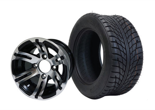 SEG 10" Bulldog Machined/Black Finish with 205-50-10 Street/Turf Tires Includes Center Cap