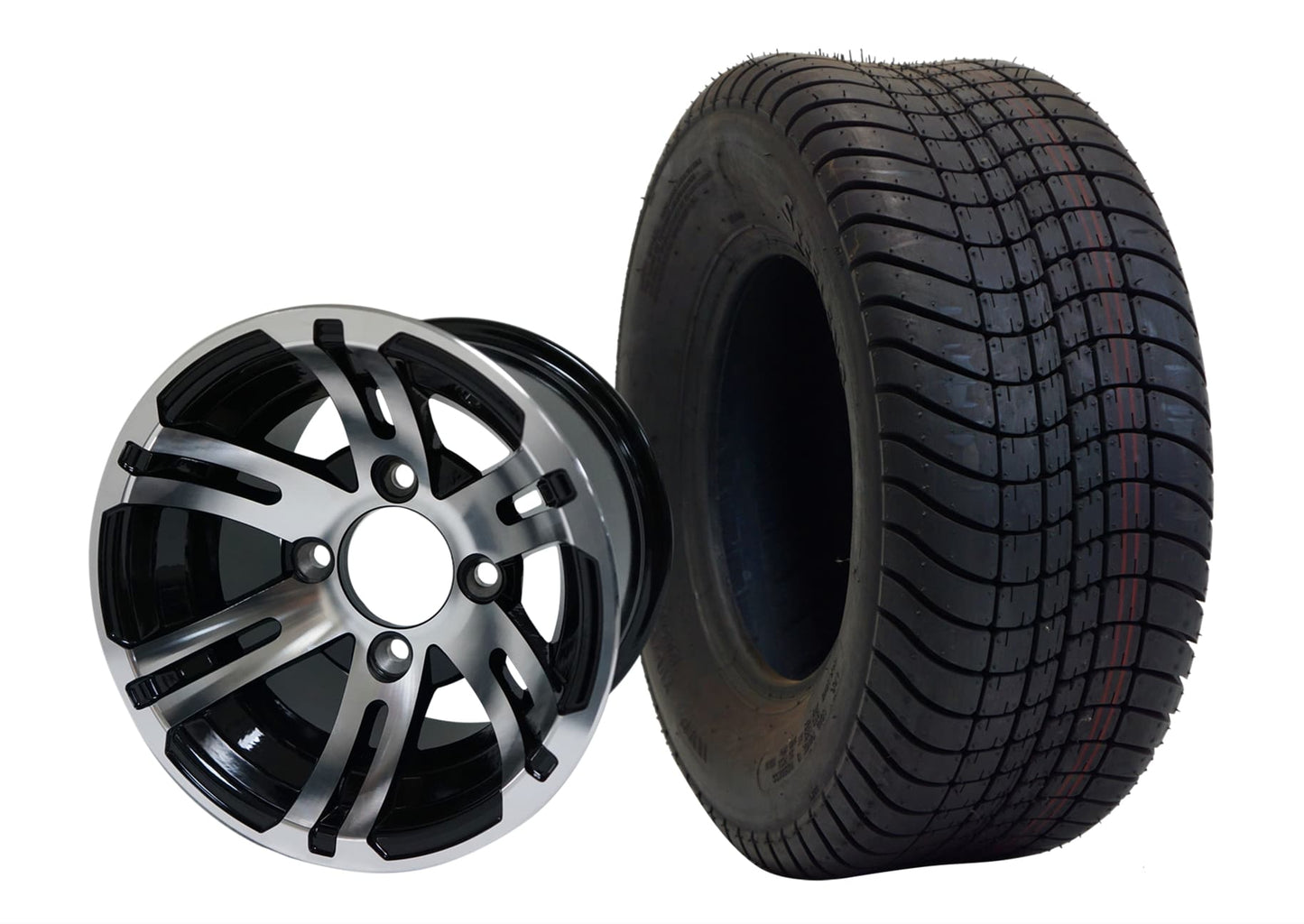 10" SGC Bulldog Machined/Black Wheel and 205/65-10 Comfort Ride Street Tire Combo