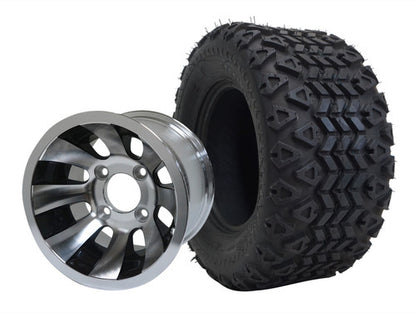 WH1009 10" Revolver - Machined/Black and TR1007 20" X10 -10 DOT All Terrain Tire