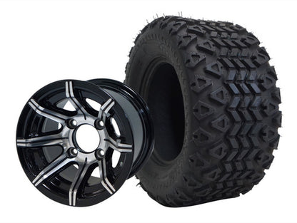 WH1012 10" Spider - Machined/Black and TR1007 20" X10 -10 DOT All Terrain Tire