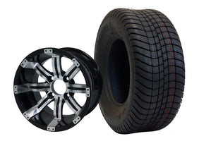 10" SGC Tempest Machined/Black Aluminum Alloy Wheel and 205/65-10 Comfort Ride Street Tire Combo