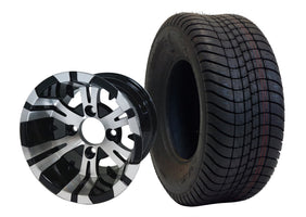 10' SGC Vampire Machined/Black Aluminum Alloy Wheel and 205/65-10 Comfort Ride Street Tire Combo