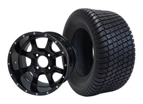 SGC 12" Night Stalker Glossy Black Wheel and 23x10.5-12 Turf Tire Combo