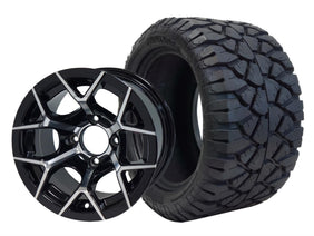 SGC 12" Rally Machined/Black Wheel and 22" STINGER All Terrain Tire Combo