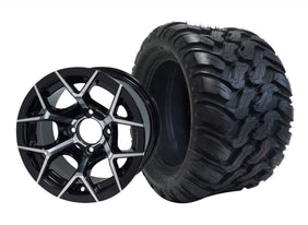 SGC 12" Rally Machined/Black Wheel and 22" Mud Terrain Tire Combo