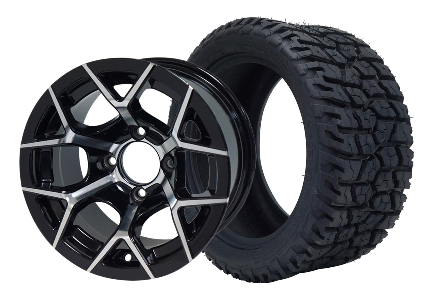 SGC 12" Rally Machined/Black Wheel and 215/40-12 GATOR Hybrid Low Profile All Terrain Tire Combo