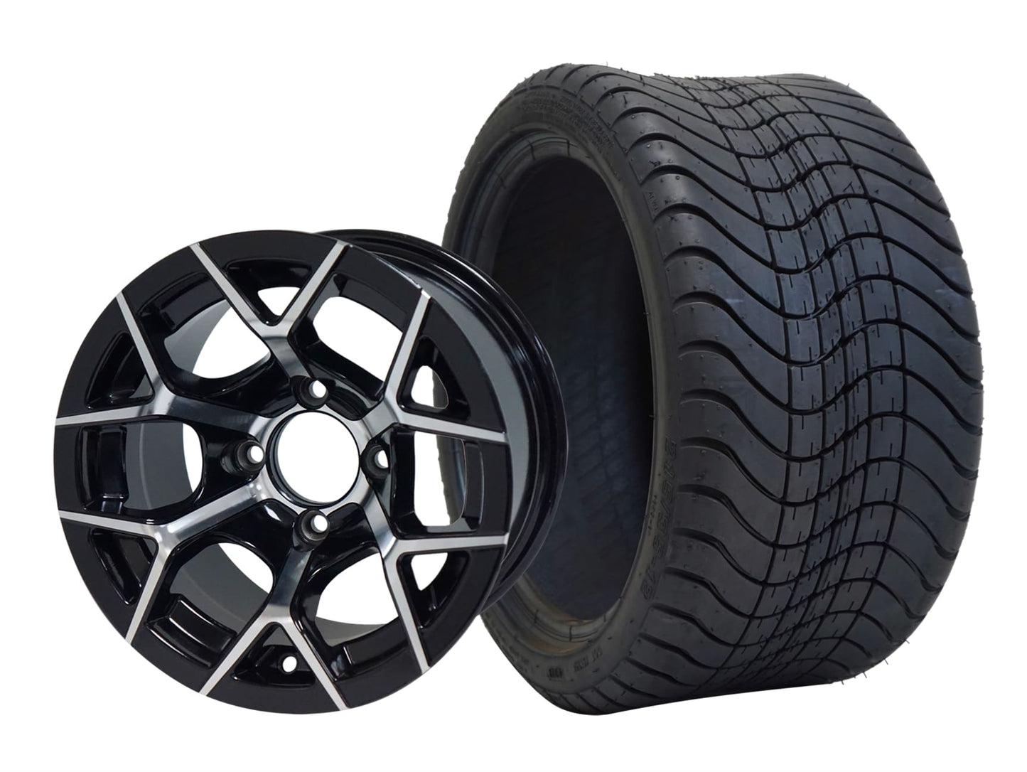 SGC 12" Rally Machined/Black Wheel and 215/35-12 Low Profile Tire Combo