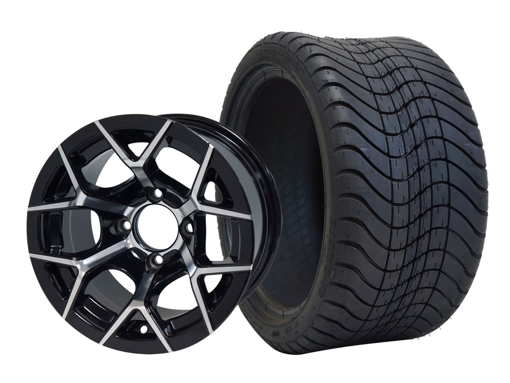 SGC 12" Rally Machined/Black Wheel and 215/35-12 Low Profile Tire Combo