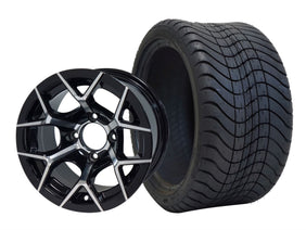SGC 12" Rally Machined/Black Wheel and 215/35-12 Low Profile Tire Combo