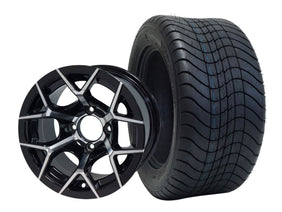 SGC 12" Rally Machined/Black Wheel and 215/50-12 Comfort Ride Street Tire Combo