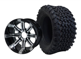 SGC 12" Tempest Machined Black Wheel and 23x10.5-12 All Terrain Tire Combo