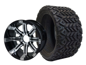 SGC 12" Tempest Machined Black Wheel and 20" All Terrain Tire Combo
