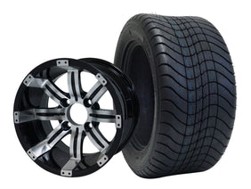 SGC 12" Tempest Machined Black Wheel and 215/50-12 Comfort Ride Street Tire Combo