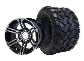 SGC 12" Terminator Machined/Black Wheel and 22" Mud Terrain Tire Combo