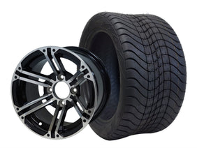 SGC 12" Terminator Machined/Black Wheel and 215/40-12 Low Profile Tire Combo