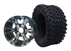 SGC 12" Vampire Machined/Gunmetal Wheel and 23" All Terrain Tire Combo