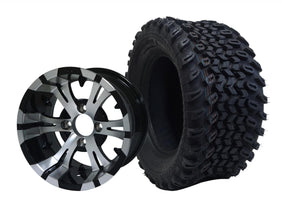 SGC 12" Vampire Machined Black Wheel and 23" All Terrain Tire Combo