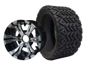 SGC 12" Vampire Machined/Black Wheel and 18" All-Terrain Tire Combo