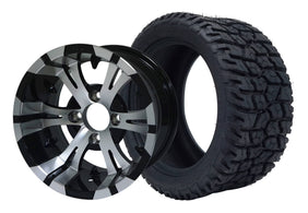 SGC 12" Vampire Machined/Black Wheel and 215/40-12 GATOR Hybrid Tire Combo