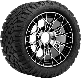 SGC 12" Tarantula Machined/Black Wheel and 20x10-12 STINGER All Terrain Tire Combo