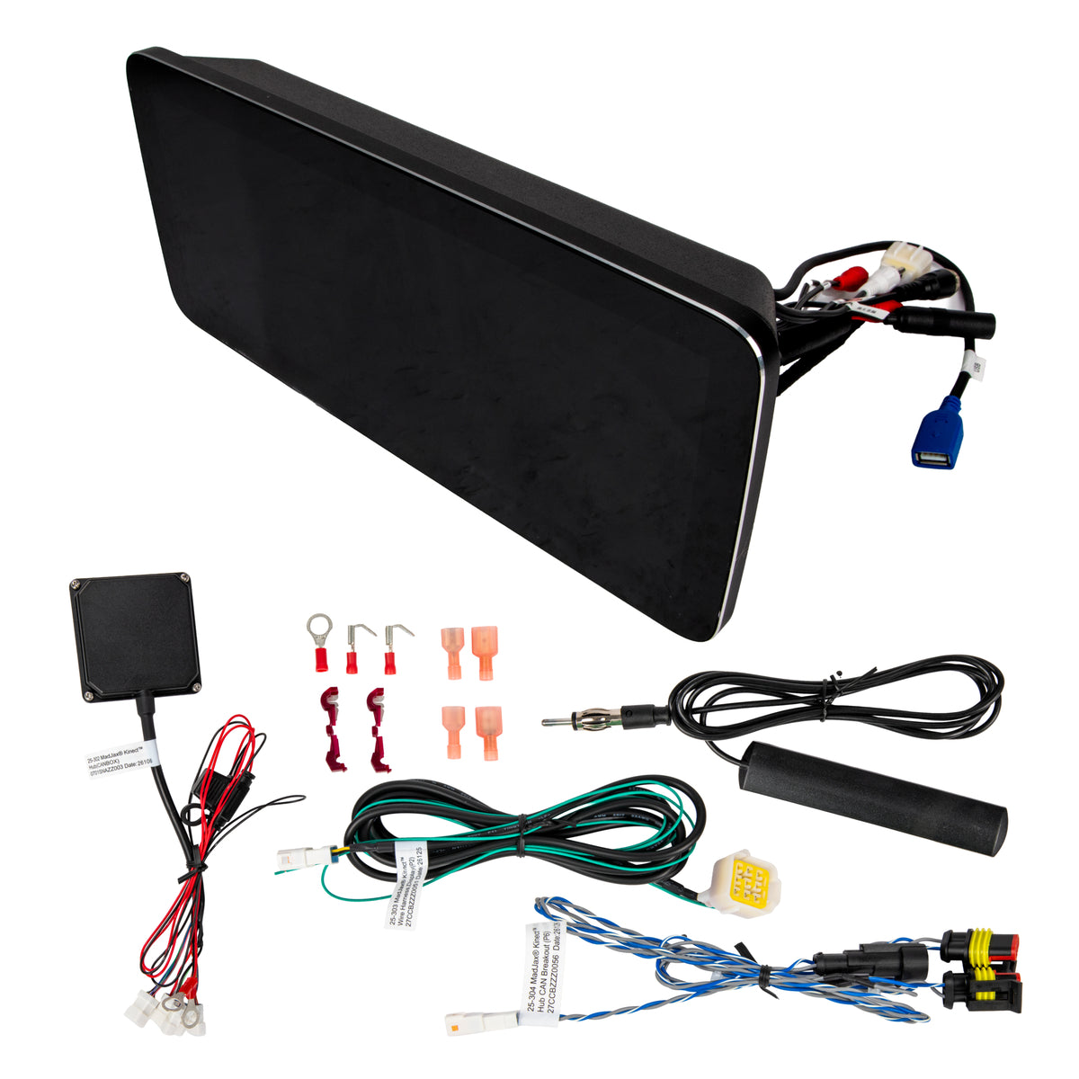 What include in MadJax® Kinect™ 12.3” Display Screen with Hub and Wire Harnesses