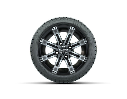 12” GTW Tempest Black and Machined Wheels with 18” Mamba Street Tires – Set of 4