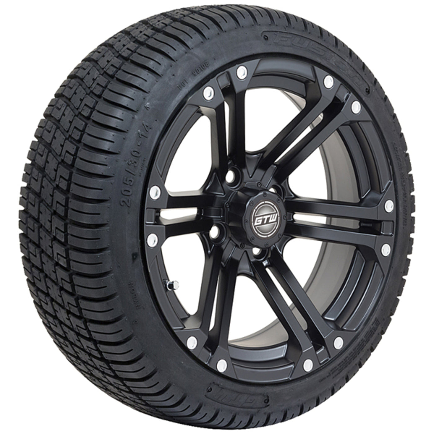 Set of (4) 14" GTW® Matte Black Specter Wheels On Lo-Pro Tires