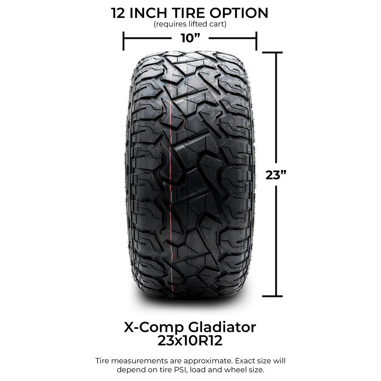 XCOMP Gladiator Street Tire 23X10R12 - Set of 4