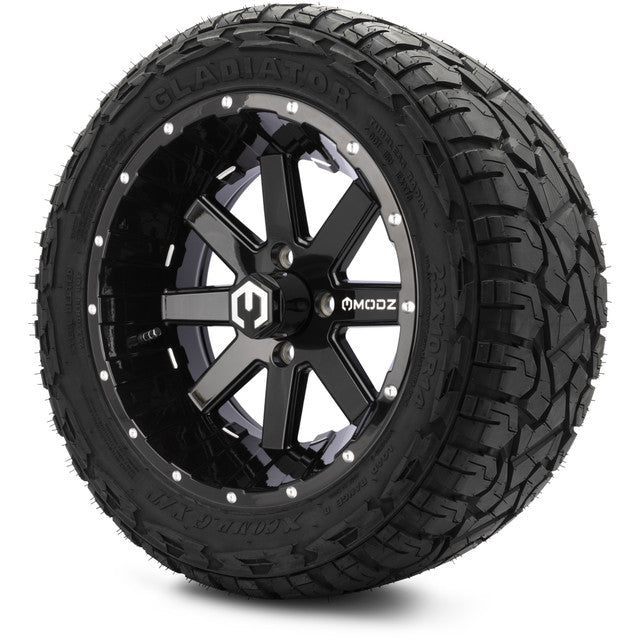 14" MODZ Assault Glossy Black - Tire and Wheel Combo