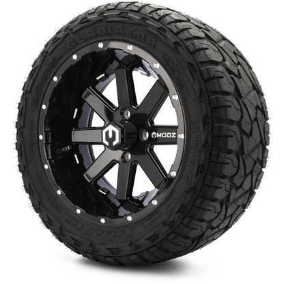 14" MODZ Assault Glossy Black - Tire and Wheel Combo