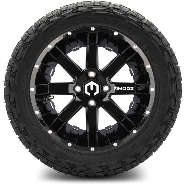 14" MODZ Assault Glossy Black - Tire and Wheel Combo